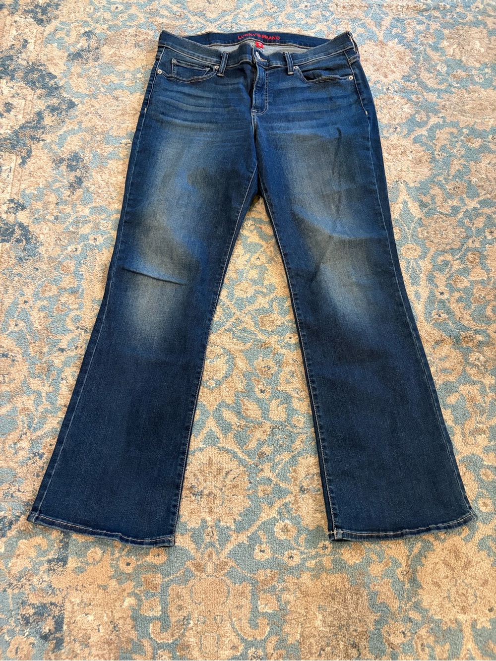 Lucky Brand Women's Blue Flare Jeans Sweet Mid Rise Boots Size 12